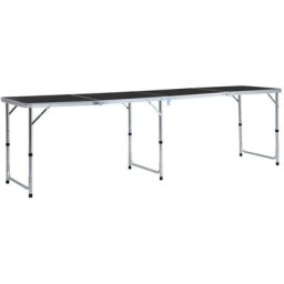 Table pliable de camping Gris Aluminium 240x60 cm Vidaxl Gris