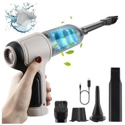 Linghhang - 120w Mini sèche-cheveux portable sans fil 9000pa [Avec 3 filtres]