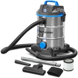 Aspirateur eau et poussières 1400W - 30L inox - 18 Kpa avec soufflerie et bouchon de vidange