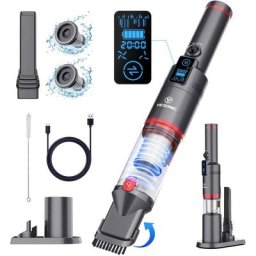 Aspirateur à main sans fil H2 - 13000Pa/100W, Aspirateur de voiture portable avec station de