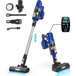 Aspirateur sans fil Yisora 25 kpa, aspirateur 2 en 1, sac et aspirateur sans fil, écran led, moteur