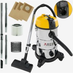 Aspirateur Industriel 6en1 1300W 30L Acier Inoxydable Fonction de soufflage Jaune - Jaune - Arebos