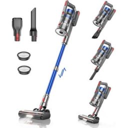 Aspirateur Balai sans Fil, 33KPA/450W Aspirateur sans Fil Puissant avec 55 Min Autonomie & Batterie