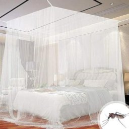 Wahaison - Moustiquaire de lit carre en Polyester Lits, Moustiquaire pour lit Double et lit