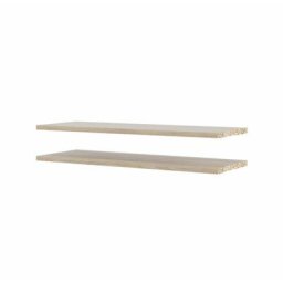 Base Étagère, 2 tablettes de rangement lâches 75,5x26,5, imitation chêne. - Naturelle