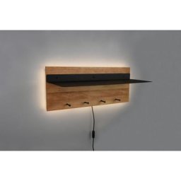 Mirrors And More - Samantha - Panneau d´accrochage mural avec crochets et bande led - Naturel/Noir