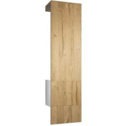 Garderobe Meubles d'entrée Carlton Set 5 Blanc - haute brillance & tons naturels - Panneau
