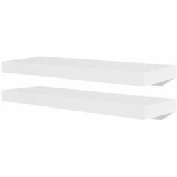 2 Etagères murales en mdf Blanc pour DVD/Livres Vidaxl Blanc