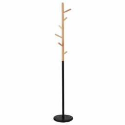 Porte-manteaux enrico portant à vêtements sur pied en forme d'arbre avec 6 crochets, en métal laqué