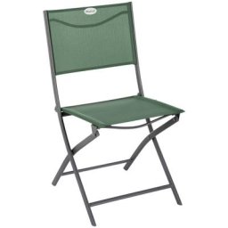 Lot de 4 chaises de jardin pliantes Modula Vert olive & Graphite - Hespéride - Vert olive / graphite