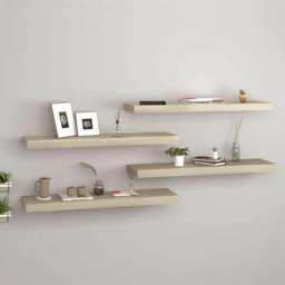 Topdeal - tagères murales flottantes 4 pcs Chêne 80x23,5x3,8 cm mdf FF323879FR