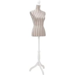 Vidaxl - Buste de couture de femme en lin à rayures Gris