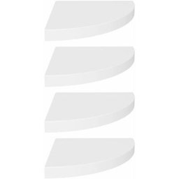 Tagères d'angle flottantes 4 pcs Blanc 35x35x3,8 cm mdf Vidaxl Blanc