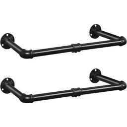 Tringle à vêtement Industriel, Lot de 2, Portant à vêtement, 60 cm, Porte Manteaux Amovible,
