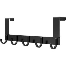 2 Pcs Porte Manteau Pour Porte, Noir Patère Acier Inoxydable,5 Crochets Porte Manteaux Pour Chambre