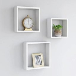 Maisonchic - tagères murales sous forme de cube 3 pcs | Armoire murale Meuble Étagère Blanc mdf
