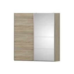 Veto Armoire 1 porte et 1 porte miroir, avec 3 tablettes de rangement amovibles, largeur 182 cm,