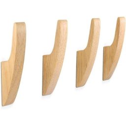 Lot de 4 Crochets et Patères pour la Maison, Porte Manteau Mural Bois, Patere Murale Bois Vintage