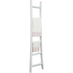 Biscottini - Porte-serviettes échelle bois moderne salle de bain sol mur à mur décoratif échelle