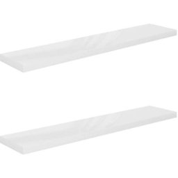 Tagère murale flottante 2pcs Blanc brillant 120x23,5x3,8cm mdf Vidaxl Blanc brillant