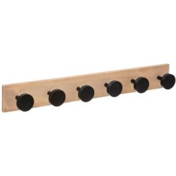 5five - Patère 6 têtes pin noir - 5 five simply smart - Bois naturel et noir