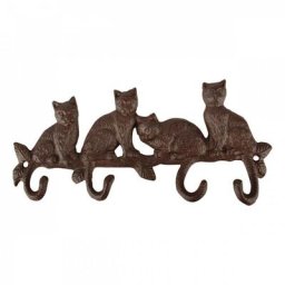 Porte-manteau Chats - l 4,4 x l 29,1 x h 13,8 cm - Marron - Livraison gratuite - Marron