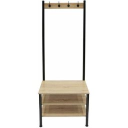 The Home Deco Factory - Meuble d'entrée industriel Indus - 60 x 40 x 175 - Noir