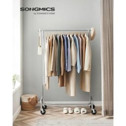 Portant à Vêtements sur Roulettes, Porte-manteau, Porte-vêtements, Capacité de Charge 130 kg,