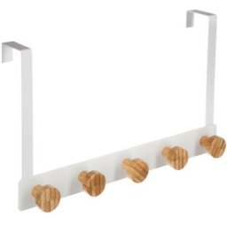 5five - Patère 5 têtes métal et bambou blanc - 5 five simply smart - Blanc