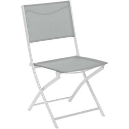 Lot de 4 chaises de jardin pliantes Modula Galet & Blanc - Hespéride - Gris galet / blanc