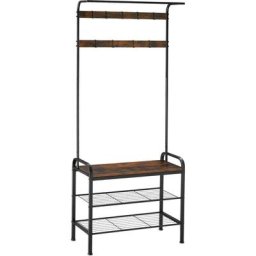 Portemanteau - Portemanteau de style industriel, penderie, étagère à chaussures avec surface