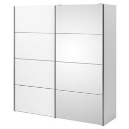 Veto Armoire 1 porte et 1 porte miroir, avec 3 tablettes de rangement et 1 conteneur à roulettes,