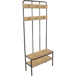 Box And Beyond - Meuble d'entrée,vestiaire, porte manteaux 6 crochets et banc avec range-chaussures