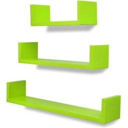 3 Etagères murales en forme de u et en mdf Vert pour DVD/Livres Vidaxl Vert
