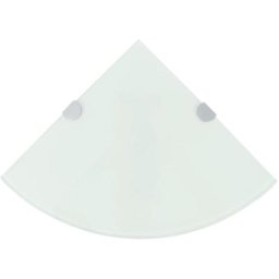 Tagères d'angle 2 pcs et supports chromés Verre Blanc 35x35 cm Vidaxl Blanc