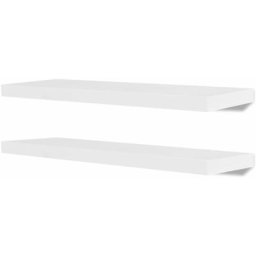 2 Etagères murales en MDF Blanc pour DVD/Livres vidaXL - Blanc