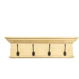 Ebuy24 - Halifax Armoire murale avec 4 crochets, look antique jaune-brun. - Jaune