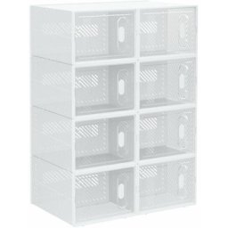 Lot de 8 boites cubes rangement à chaussures modulable avec portes transparentes - dim. 25L x 35l x