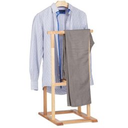 Valet de chambre en bois de noyer porte-vêtements sur pied pantalon valet nuit HxlxP: 102 x 47 x 50
