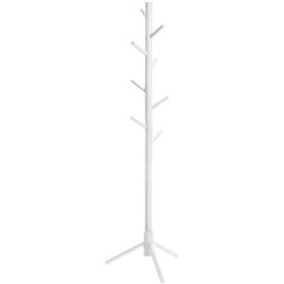 Calicosy - Porte-manteau Blanc en Bois sur Pieds, 8 Crochets - H175 cm Blanc
