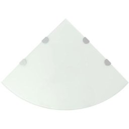 Maisonchic - tagère de coin avec supports | Meuble de rangement Meuble Étagère chromés Verre Blanc