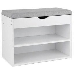 Meuble à chaussures avec coussin de banc et rangement supplémentaire - 60 x 30 x 45 cm - Haushalt