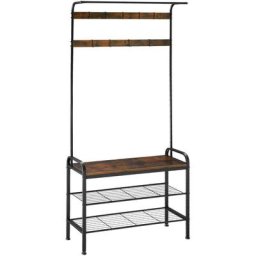 Portemanteau - Portemanteau de style industriel, penderie, étagère à chaussures avec surface
