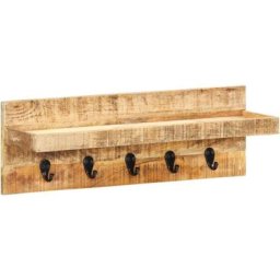 Vidaxl - Porte-manteau mural 60x15x20 cm Bois de manguier brut solide Brun
