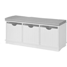 Banc de Rangement avec 3 cubes et coussin rembourré Meuble d'Entrée Commode à Chaussure Banquette