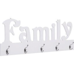 Vidaxl - Porte-manteau mural family 74x29,5 cm blanc (famille)