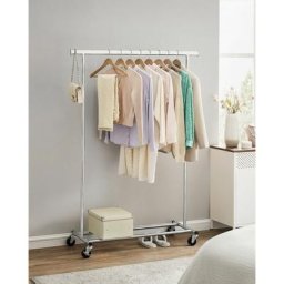 Portant à Vêtements sur Roulettes, Porte-manteau, Porte-vêtements, Capacité de Charge 90 kg,