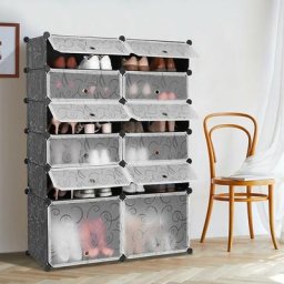 Meuble Chaussure diy, Rangement Chaussure de 12 Cubes avec Portes, Meuble à Chaussures Écologique,