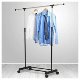 Portant à vêtements en métal - l 80 x l 42 h 95-165 cm - Noir - Livraison gratuite - Noir