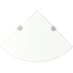 Tagère de coin + supports chromés Verre Transparent 25 x 25 cm Vidaxl Transparent